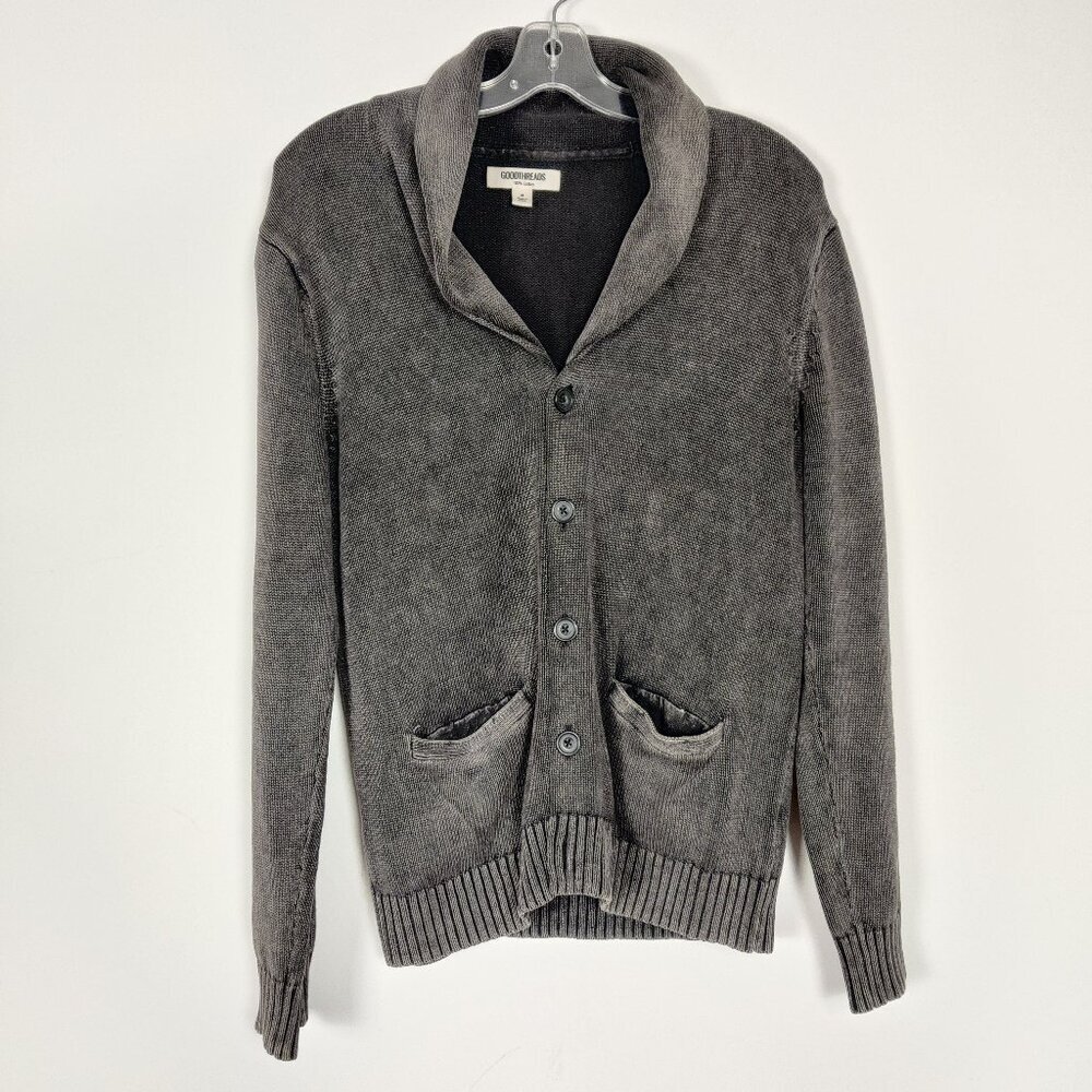 Goodthreads Men's Cardigan Size M Gray Cotton Casual Knitwear Outdoor Timeless